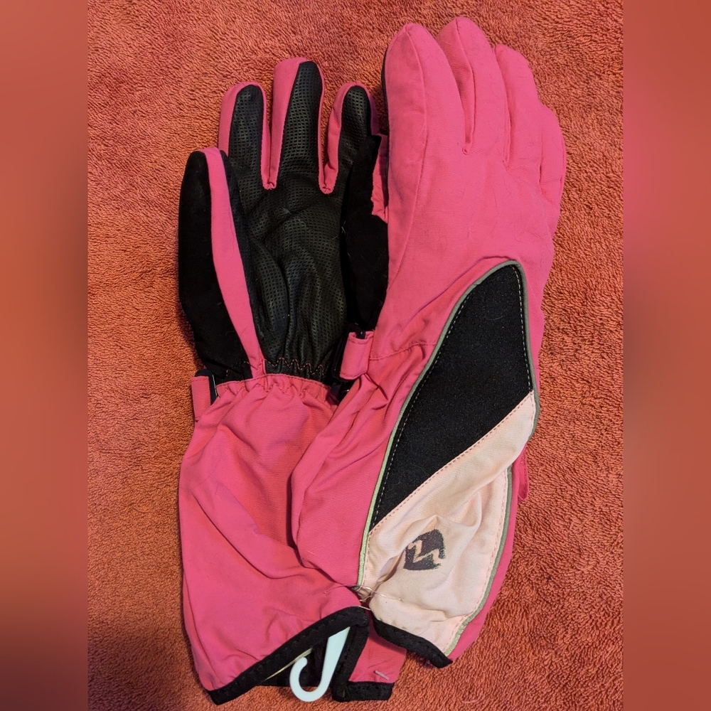 Pink and Black Winter Gloves